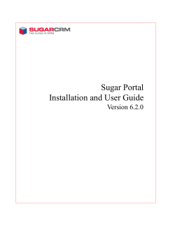 Sugar Portal Installation and User Guide