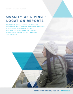 2017 Quality of Living - Location Reports