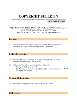 The Right of reproduction, publishing contracts and technological