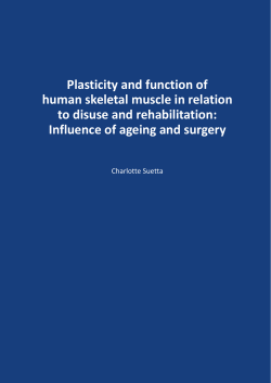 Plasticity and function of human skeletal muscle in relation to disuse