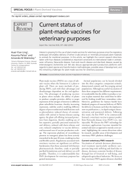 Current status of plant-made vaccines for veterinary purposes
