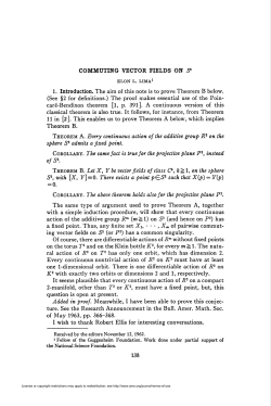COMMUTING VECTOR FIELDS ON S2 ofS2. = 0. of May 1963, pp