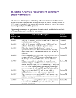 B. Static Analysis requirement summary