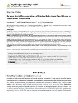 Dynamic Mental Representations of Habitual Behaviours: Food