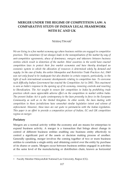 merger under the regime of competition law