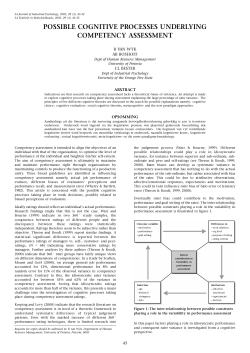 possible cognitive processes underlying competency assessment