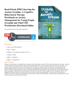 Read Ebook  Starving the Anxiety Gremlin: A Cognitive