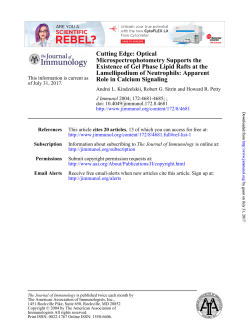 Role in Calcium Signaling Lamellipodium of Neutrophils: Apparent