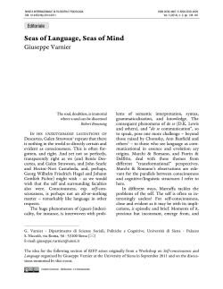 Seas of Language, Seas of Mind - Rivista internazionale di Filosofia