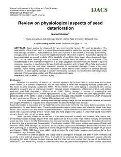 Review on physiological aspects of seed deterioration