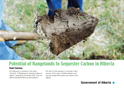 Potential of Rangelands to Sequester Carbon in Alberta