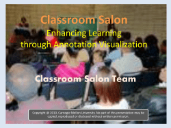 Classroom Salon - Carnegie Mellon School of Computer Science
