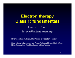 Electron therapy Class 1: fundamentals - UT
