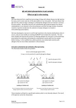 IgE anti plant glycoproteins in pet samples. Effect on