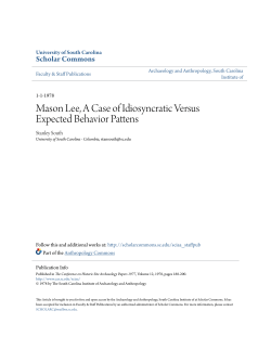 Mason Lee, A Case of Idiosyncratic Versus Expected Behavior Pattens