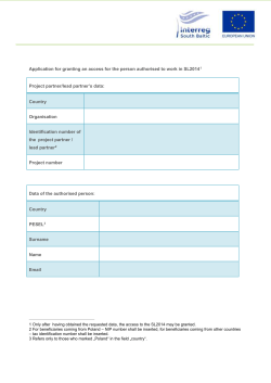 Proposal of indicative actions and exemplary activities