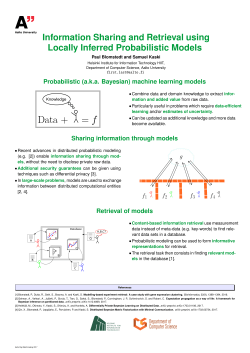 Probabilistic (a.k.a. Bayesian) machine learning models Sharing