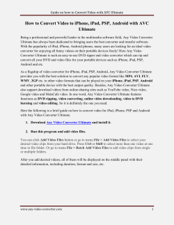 Guide on how to Convert Video with AVC Ultimate