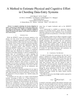 A Method to Estimate Physical and Cognitive Effort in Chording Data