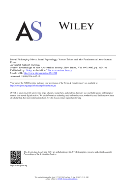 Moral Philosophy Meets Social Psychology: Virtue Ethics and the