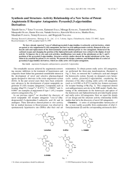 Synthesis and Structure&ndash;Activity Relationship of a New Series of