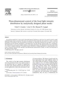 Three-dimensional control of the focal light intensity distribution by
