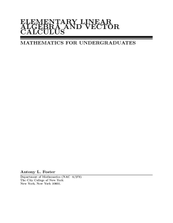 elementary linear algebra and vector calculus