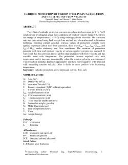 CATHODIC PROTECTION OF CARBON STEEL IN 0.1N NaCl