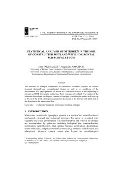 statistical analysis of nitrogen in the soil of constructed wetland with