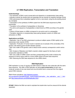 DNA Replication - Mr Cartlidge`s Saigon Science Blog