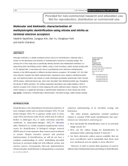 Molecular and biokinetic characterization of methylotrophic