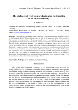 The challenge of Hydrogen production for the transition to a CO2