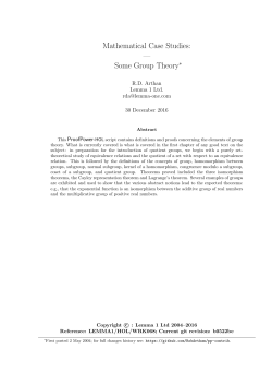 Mathematical Case Studies: &mdash; Some Group Theory