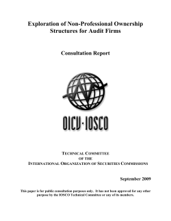 Exploration of Non-Professional Ownership Structures for Audit Firms