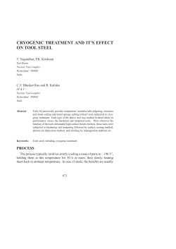 CRYOGENIC TREATMENT AND IT`S EFFECT ON TOOL STEEL