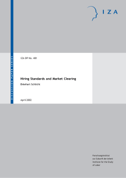 Hiring Standards and Market Clearing