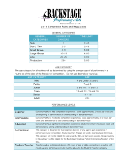 Rules - Backstage Performing Arts Competition