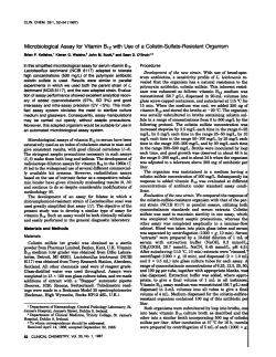 Microbiological Assay for Vitamin B12 with Use