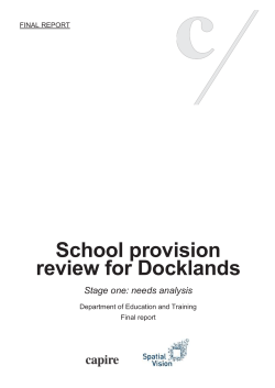 School Provision Review for Docklands