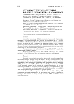 antioxidant enzymes - potential targets in