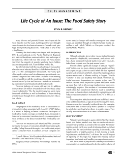 Life Cycle of An Issue: The Food Safety Story