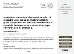 Geospatial variation of grapevine water status, soil water availability