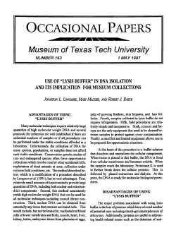 occasional papers - Natural Science Research Laboratory