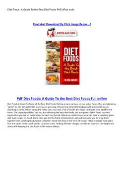 PdF Diet Foods: A Guide To the Best Diet Foods