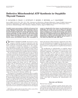 Defective Mitochondrial ATP Synthesis in Oxyphilic Thyroid Tumors