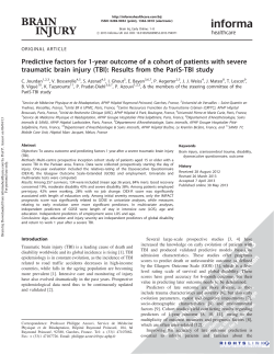 Predictive factors for 1-year outcome of a cohort of patients