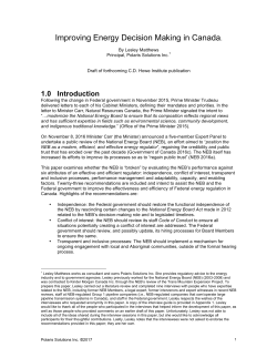 Improving Energy Decision Making in Canada.