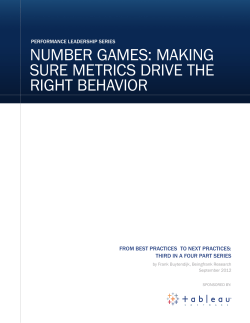 number games: making sure metrics drive the right behavior