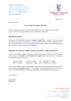 Course Choice Procedures 2016