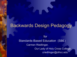 Backwards Design Pedagogy